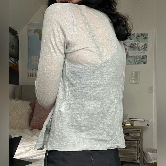 Grey Lightweight Button Up Cardigan - Picture 3 of 6